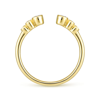 14K Yellow Gold Bezel Set Round Diamond Open Anniversary Band