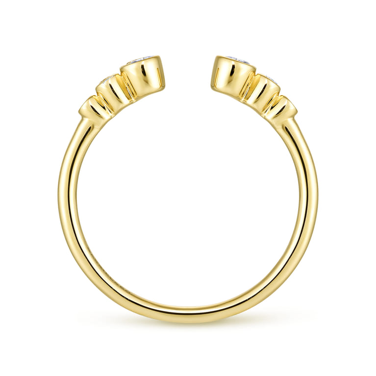 Open Ring Wedding Ring in 14k Yellow Gold with Round Natural Diamond at Gabriel & Co. - Shot 2