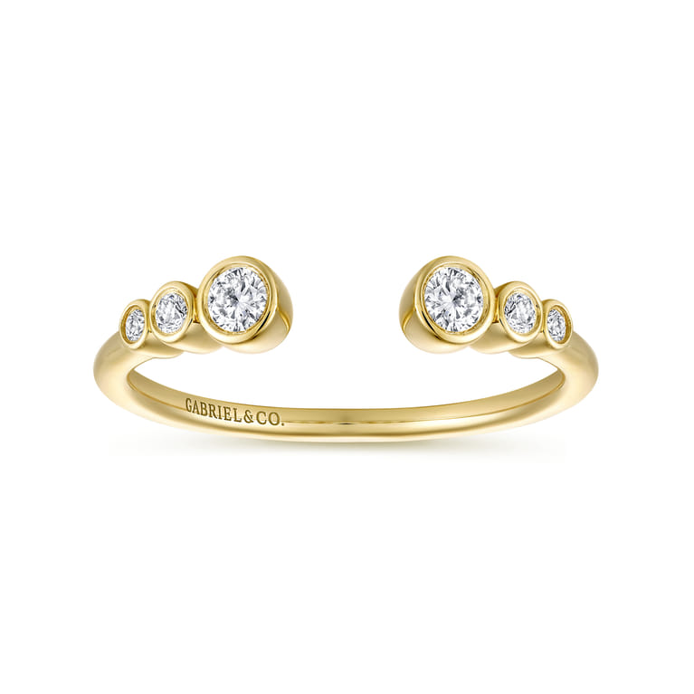 Open Ring Wedding Ring in 14k Yellow Gold with Round Natural Diamond at Gabriel & Co. - Shot 4