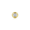 14K Yellow Gold Bezel Set White Sapphire Single Stud Earring