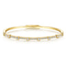 14K Yellow Gold Bezel Station Diamond Bangle - 0.55 ct