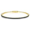 14K Yellow Gold Black Diamond Bangle - 1.1 ct