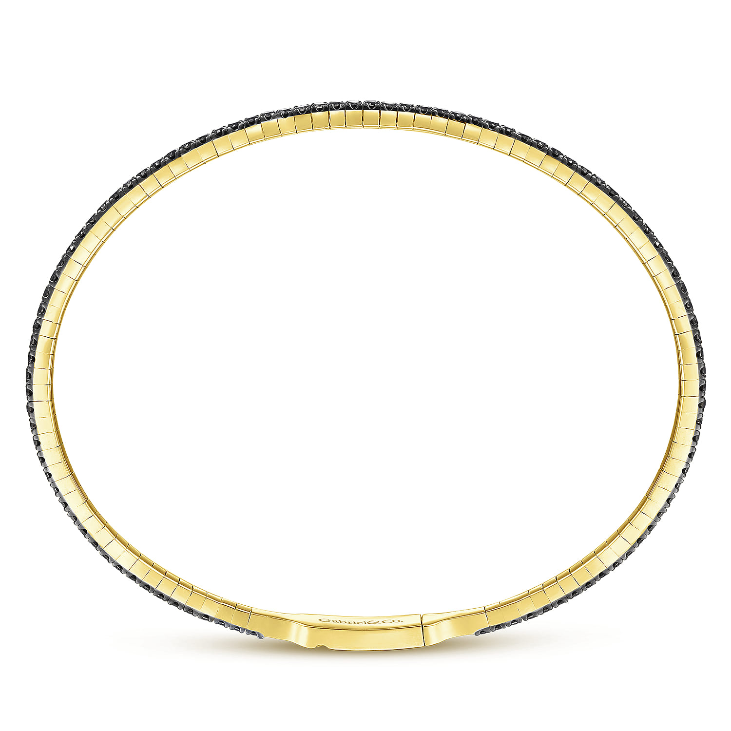14K Yellow Gold Black Diamond Bangle - 1.1 ct - Shot 3