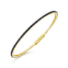 14K Yellow Gold Black Diamond Bangle - 1.21 ct