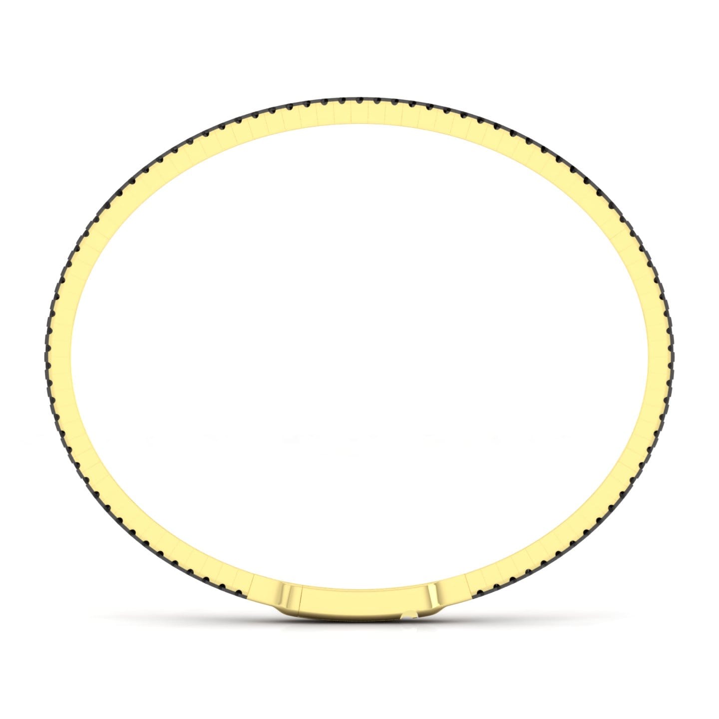 14K Yellow Gold Black Diamond Bangle - 1.05 ct - Shot 2
