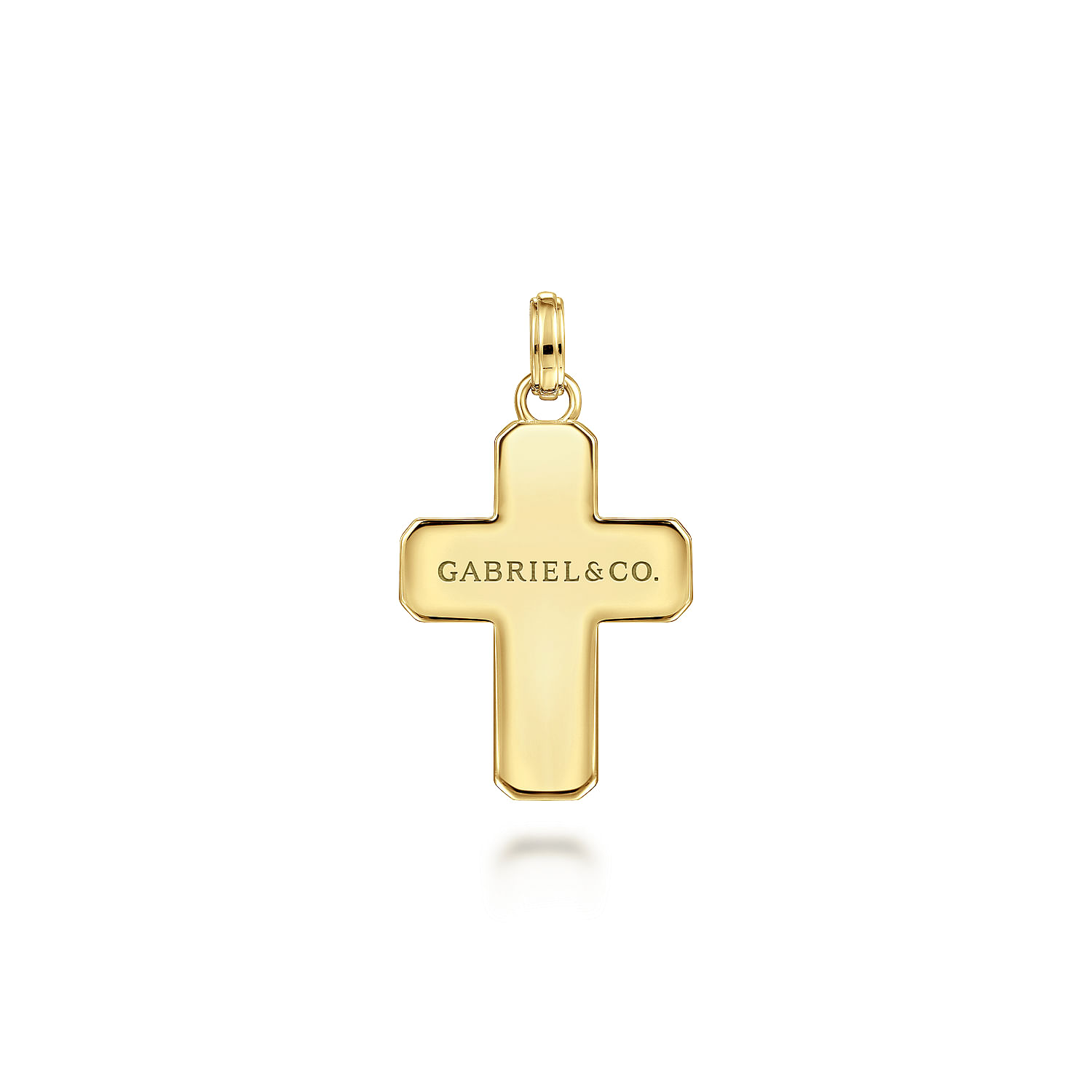 14K Yellow Gold Black Diamond Cross Pendant - 0.75 ct - Shot 2