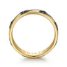 14K Yellow Gold Black Diamond Men's Ring in High Polish Finish - 0.93 ct