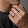 14K Yellow Gold Black Diamond Men's Ring in High Polish Finish - 0.93 ct