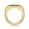 14K Yellow Gold Black Diamond Mens Ring in High Polish Finish - 1.1 ct