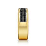 14K Yellow Gold Black Diamond Mens Ring in High Polish Finish - 1.1 ct