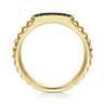 14K Yellow Gold Black Diamond Mens Ring in High Polished Finish - 0.32 ct
