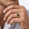 14K Yellow Gold Black Diamond Mens Ring in High Polished Finish - 0.35 ct