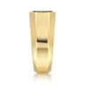 14K Yellow Gold Black Diamond Pave Men's Ring in High Polish Finish - 0.87 ct