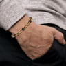 14K Yellow Gold Black Diamond and 6mm Yellow Gold Beaded Mens Bracelet - 2.5 ct