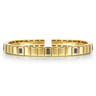 14K Yellow Gold Blue Sapphire Elongated Pyramid Bangle Bracelet