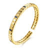14K Yellow Gold Blue Sapphire Elongated Pyramid Bangle Bracelet