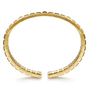 14K Yellow Gold Blue Sapphire Elongated Pyramid Bangle Bracelet