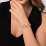 14K Yellow Gold Blue Sapphire Elongated Pyramid Bangle Bracelet