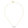 14K Yellow Gold Blue Topaz Bar Necklace