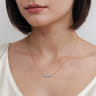 14K Yellow Gold Blue Topaz Bar Necklace