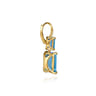 14K Yellow Gold Blue Topaz Drop Earrings