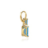 14K Yellow Gold Blue Topaz Drop Earrings