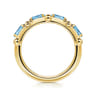 14K Yellow Gold Blue Topaz Easy Stackable Ring
