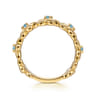 14K Yellow Gold Blue Topaz Flower Stackable