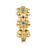 14K Yellow Gold Blue Topaz Flower Stackable