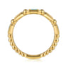 14K Yellow Gold Blue Topaz Geometric Stackable Ring