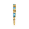 14K Yellow Gold Blue Topaz Geometric Stackable Ring