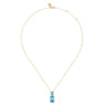 14K Yellow Gold Blue Topaz Pendant Necklace