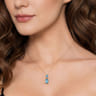 14K Yellow Gold Blue Topaz Pendant Necklace