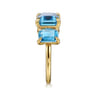 14K Yellow Gold Blue Topaz Signet Ring