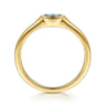 14K Yellow Gold Blue Topaz Signet Ring