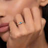 14K Yellow Gold Blue Topaz Signet Ring