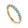 14K Yellow Gold Blue Topaz Stackable Ring