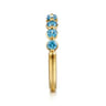 14K Yellow Gold Blue Topaz Stackable Ring
