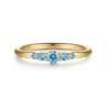 14K Yellow Gold Blue Topaz Stackable Ring