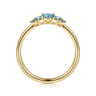 14K Yellow Gold Blue Topaz Stackable Ring