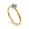 14K Yellow Gold Blue Topaz Stackable Ring