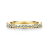 14K Yellow Gold Blue Topaz Stacklable Ring