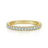 14K Yellow Gold Blue Topaz Stacklable Ring