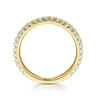 14K Yellow Gold Blue Topaz Stacklable Ring