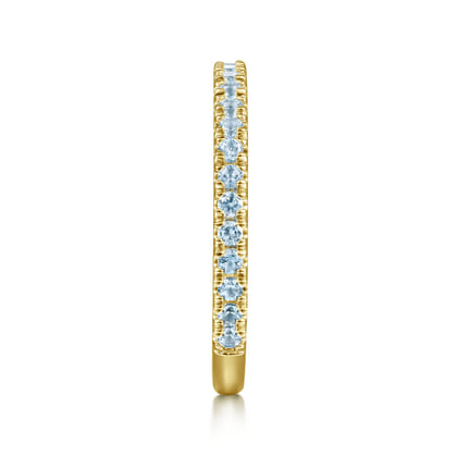 14K Yellow Gold Blue Topaz Stacklable Ring
