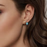 14K Yellow Gold Blue Topaz Stud Earrings