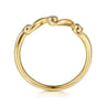 14K Yellow Gold Blue Topaz Twist Stackable Ring