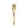 14K Yellow Gold Blue Topaz Twist Stackable Ring
