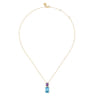 14K Yellow Gold Blue Topaz and Amethyst Pendant Necklace