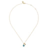 14K Yellow Gold Blue Topaz and Diamond Teardrop Pendant Necklace - 0.04 ct